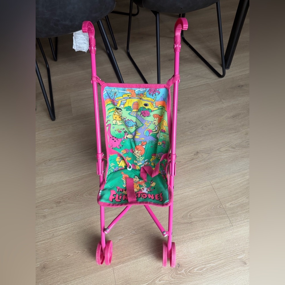 Vintage 1993 Sky Kids The Flintstones Toy Doll Stroller Pink 90s Nostalgia - Picture 8 of 12